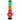 Front view of the JM Plastics Rasta Geometric with Pull Slide Acrylic Water Pipe, showing a colorful geometric design on a clear acrylic tube.