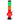 Front view of the JM Plastics Rasta Geometric with Pull Slide Acrylic Water Pipe, showcasing its colorful, layered design.