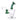 Three-quarter view of the clear glass DankStop Bent Neck Diffused Dab Rig - 6 in. with green bent neck and matching green accents against a white background.