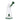 Vertical close-up of the DankStop Curvy Diffused Bubbler Bong - 8 in., showing a clear glass curvy body and angled green mouthpiece against a white background