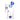 Close-up, slightly angled front view of the DankStop Bubble Bent Neck with Showerhead Bubbler Bong - 6 in., showing clear glass contours and blue-accented bubbler and mouthpiece.