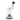Close-up front view of the DankStop Bent Neck Matrix Perc Bubbler Bong - 9 in. showing its clear glass chamber, visible matrix percolator and angled bent neck with a black mouthpiece.