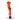 Front view close-up of the blue DankStop Mini Showerhead Perc Bubbler Bong - 7 in., showing its amber-tinted curved mouthpiece and clear glass body against a white background