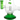 Front view of the Phaser Bong, a green glass water pipe with a bulbous base and clean lines.