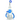 Front view of the Double Pump Recycler Rig, a clear glass piece with blue accents and a complex, multi-chamber design.