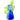 Front view of the Double Ram Recycler Rig, showcasing its blue glass construction and multiple stacked bubbles.