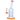 Side view of the Cloud Cali Inc DankStop 8-inch Showerhead Dual-Use Water Pipe w/ Colored Accents showing clear glass with orange accents on the base, bowl and mouthpiece.