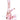 Front three-quarter view of the Pulsar Fruit Series Strawberry Cough Herb Pipe Glow Duo - 10" / 14mm F, a pink glass beaker and matching spoon pipe covered in small strawberry decals on a white background