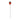 Top-down view of a long metal skewer topped with a red, yellow-dotted glass strawberry from the Pulsar Fruit Series Strawberry Cough Herb Pipe Glow Duo - 10" / 14mm F