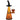 Three-quarter view of the Pulsar Witching Season Glass Bubbler - 6.5" showing its amber cone body with jack-o'-lantern face and black witch hat mouthpiece.