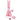 Angled front view of the Pulsar Valentine's XOXO Glass Beaker Water Pipe & Hand Pipe Set - 10" / 14mm F, a pink glass beaker and matching heart bowl decorated with red lips and hearts on a white background