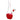 Studio-style front view of the Pulsar Valentines Heart Vase Glass Water Pipe - 8.25" / 14mm F, showing a clear neck with red logo and a heart-shaped red base.