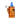 Right-side close-up of the Croia Glass Cool Teddy Bear Dab Rig with Showerhead Perc showing an orange teddy-shaped body with black sunglasses decals and a blue stumpy mouthpiece.
