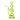 Side view of the fluorescent green Croia Glass 8" Triple Stack Swiss Perc Recycler Dab Rig showing its stacked circular percs with round holes and clear quartz banger.
