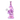 Three-quarter view of a red-tinted Croia Glass 10" Dual Swiss Perc Klein Recycler Dab Rig | Croia Glass showing its stacked chambers, looping recycler arm, and clear quartz banger against a white background