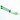 Diagonal close-up of the green HEMPER Dabbing Staff Glass Dab Tool resting on a reflective white surface, showing two slender glass rods with rounded ends and a curved scoop.