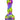 Close-up top-down view of the colorful DankStop Eyce - Silicone Spoon Pipe - Cotton Candy showing its swirled pink, purple and neon yellow body.