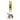 Front view of the DankStop Beaker Ice Bong with Glow in the Dark Snake and Skull Print | Yellow showing a tall beaker silhouette with yellow neck and skull-and-rose graphics.