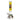 Straight-on view of the DankStop Beaker Ice Bong with Glow in the Dark Snake and Skull Print showing a yellow neck adorned with skull and rose graphics and a clear beaker base with matching skull, snake, and bat motifs.