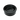 Top-down view of a glossy black Stundenglass Glass Liner bowl with a recessed center and evenly spaced drainage holes.