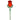 A detailed view of the Valentine Rose Glass Dab Straw, with a red rose-shaped glass tip and clear glass stem.
