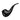 A side view of the Bent Ebony Cherry Wood Shire Pipe, showcasing its curved design and polished dark finish.