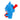 A side view of the blue Shark Silipipe, showing its curved shape and smooth, glossy finish.