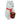A front view of the Snowy Freed Bong, shaped like a white bear wearing a red ribbon.