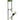 Straight-on view of the DankStop 10" Straight Tube with Raked Colored Glass Accents showing green-red swirled rim and angled downstem.