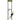 Close-up, front view of the DankStop 10" Straight Tube with Raked Colored Glass Accents showing the black-accented joint, green raked glass rim, and clear straight tube against a white background.
