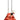 Front view of the 8" Raked Beaker Water Pipe, showcasing vibrant red rakes within the clear glass beaker shape.