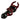 A close-up, angled view of the Little Devil Hand Pipe, showcasing its dark glass construction and curved form.