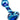A diagonally angled view of the “Neptune” Fumed Mini Spoon Pipe, showcasing its blue glass and rounded bowl.