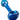 A slightly angled view of the “Neptune” Fumed Mini Spoon Pipe, showcasing its blue glass with swirling white fume patterns.