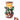 Front view of the Renew the Redwood Baby Beaker, featuring whimsical sculpted mushrooms encircling the clear glass base.