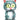 Front view of the “Galacticat” Hand Pipe, a blue ceramic cat sculpture with a whimsical design and smooth, rounded form.