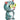 A front view of the “Galacticat” Hand Pipe, a sculpted ceramic piece resembling a cat’s head in shades of blue and green.