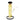 Front view of the "Famous Design Contact 10" Dab Rig Bong" standing on a white background, clear glass tube decorated with yellow vine-like lines and black rim and base.