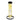 Front view of the Famous Design Contact 10" Dab Rig Bong showing a tall clear tube with yellow vine-like patterns and black-rimmed mouthpiece and base