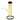 Studio-shot of the Famous Design Contact 10" Dab Rig Bong standing upright with yellow ribbon-like swirls on clear glass.