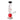 Front view of the Famous Design Goa 12" Beaker Bong showing a clear glass beaker with black rim, red circular decal and star motif on a white background