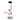 Front view of the Famous Design Goa 12" Beaker Bong showing its clear glass tube with black rim, red and brown swirl graphics, and star pattern on the beaker base.