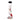 Tall front view of the Famous Design Goa 12" Beaker Bong with black rim and red graphic swirls on a white background