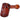 Front view of the Space 5 Hammer Pipe, featuring a geometric pattern on its reddish-brown glass body.