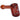 Front view of the Space 5 Hammer Pipe, a reddish-brown glass pipe with decorative geometric designs.