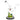 Angled front view of the Famous Design Versuz 8" Dab Rig Bong with colorful green and teal abstract swirls on the clear glass body.