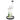 Front view of the Famous Design Versuz 8" Dab Rig Bong showing its clear glass chamber with green and blue leaf-like swirls, straight neck and black-rimmed base.