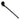 Diagonal studio view of the black LA Pipes "The Gandalf" Pipe with its round bowl and long slender stem on a white background