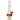 Straight-on view of a clear glass LA Pipes Typhoon Twister Glass Bong with a twisted neck and a round amber-red swirled chamber against a white background