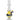 Front-facing studio shot of the LA Pipes Typhoon Twister Glass Bong showing a clear twisted neck and yellow glass bulb with blue swirled accents and matching blue bowl.
